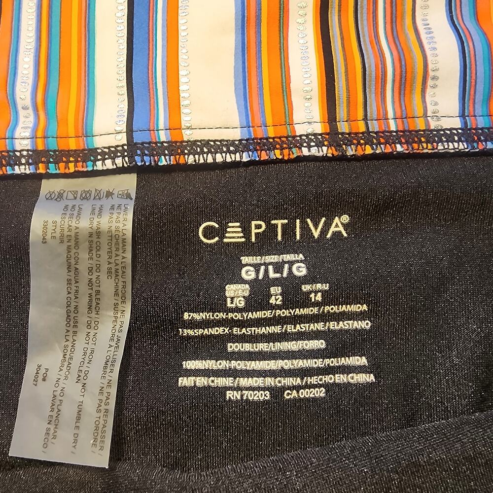 Captiva Bikini Womens L Striped top with matching bottoms - Picture 5 of 6